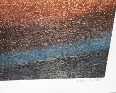 Large Etching 20th C Engraving Abstraction 