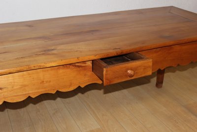 Table de ferme de style Louis XV en Merisier XIX