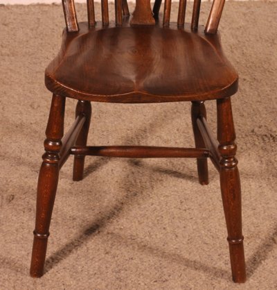 Série De 6 Chaises Windsor Wheelback Du 19° Siècle