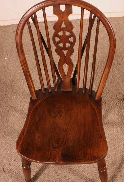 Série De 6 Chaises Windsor Wheelback Du 19° Siècle