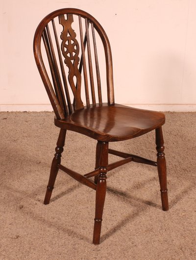 Série De 6 Chaises Windsor Wheelback Du 19° Siècle