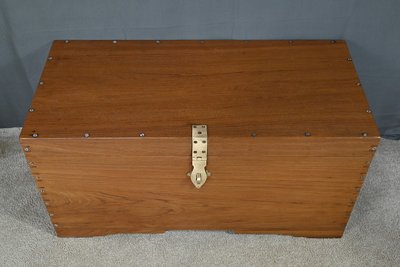 Große Marine Truhe aus Teakholz - Ende 19.