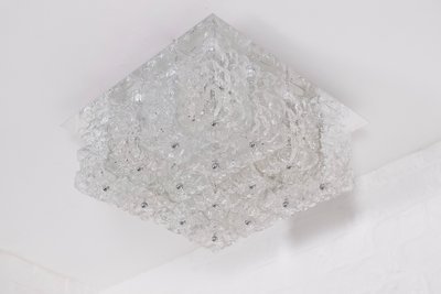 Large square ceiling light Ice Glass
