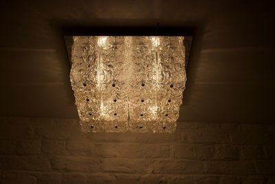 Large square ceiling light Ice Glass