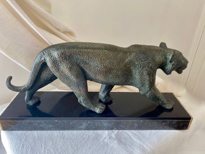 Panther aus patiniertem Metall von Rulas (1930)