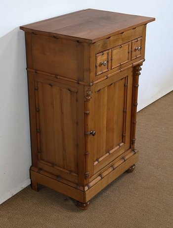 Mobiletto in Ciliegio Massello, Stile Bamboo, Art Nouveau - Epoca 1900