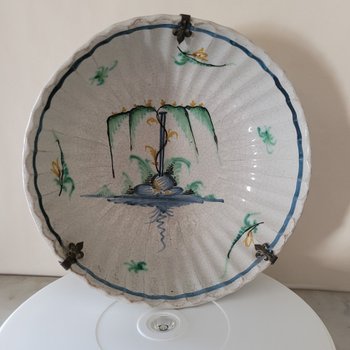 Saladier Nevers Fin XVIII debut XIX antiquite faience  porcelaine ceramique