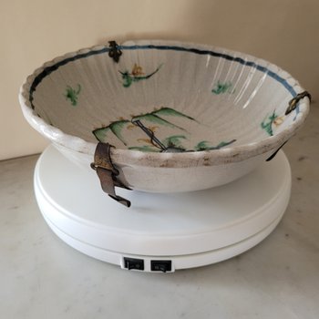 Saladier Nevers Fin XVIII debut XIX antiquite faience  porcelaine ceramique