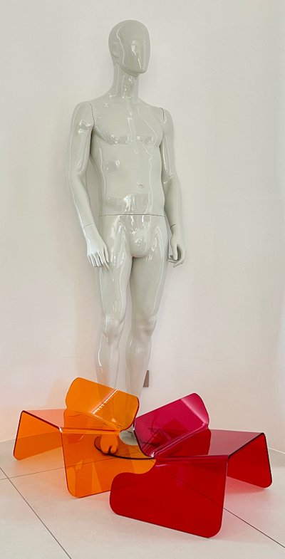 Red Plexiglas chair, France, 1970s
