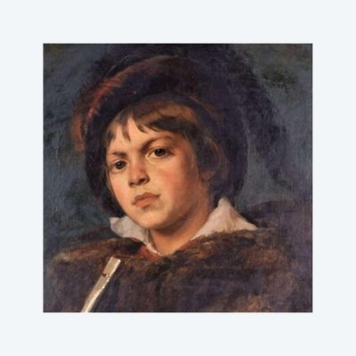 Portrait Of A Boy With A Flute - Léon Herbo