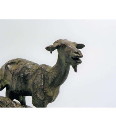 Ary Bitter - (1883-1973), bronzo+ Capra con i suoi bambini