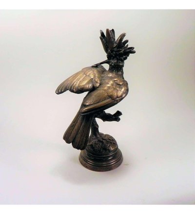 Bronzo, L'upupa che sistema le sue piume di Alfred Dubucand (1828-1894)
