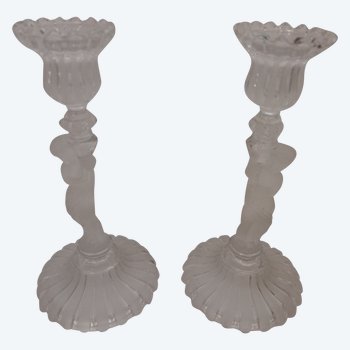 Pair of Baccarat candlesticks