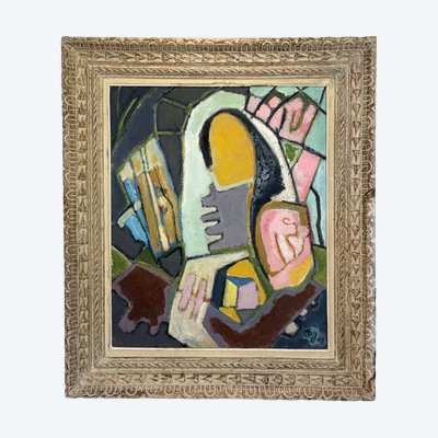 GRAND TABLEAU / HUILE SUR TOILE DE " OTTO HERBERT HAJEK ( AUTRICHE ) DE 1968