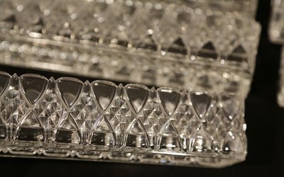Chemin De Table Cristal DeVal Saint Lambert, Modèle "bambou" 