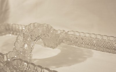 Chemin De Table Cristal DeVal Saint Lambert, Modèle "bambou" 