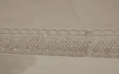 Chemin De Table Cristal DeVal Saint Lambert, Modèle "bambou" 