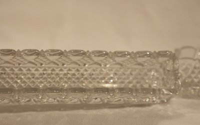 Chemin De Table Cristal DeVal Saint Lambert, Modèle "bambou" 