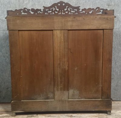 Napoleon III period curved display case in mahogany circa 1850