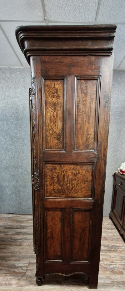Louis XV period cupboard in marquetry, elm and walnut made by Maitre Antoine Sertelon
