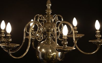 Dutch silver-plated bronze chandelier 18th century