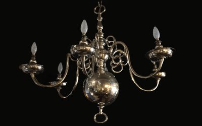 Dutch silver-plated bronze chandelier 18th century