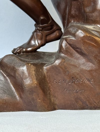 Bronze sculpture ''Hermès assis'' or ''Mercure au repos'' Barbedienne