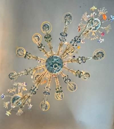 Multicolored Murano Glass Rezzonico Gondola Chandelier Circa 1900