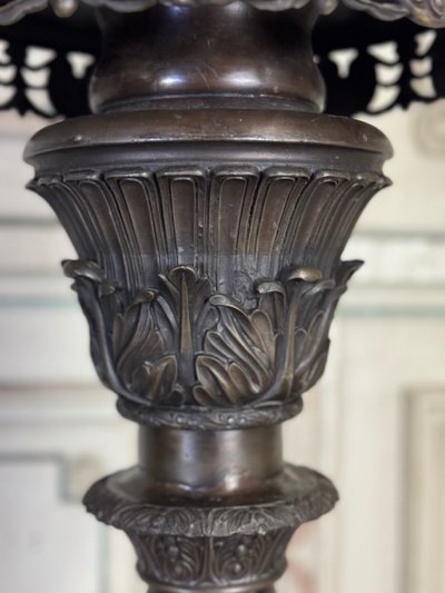Paire De Piédestaux En Bronze, Italie, XIXème Siècle