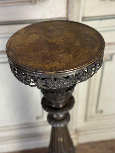 Paire De Piédestaux En Bronze, Italie, XIXème Siècle