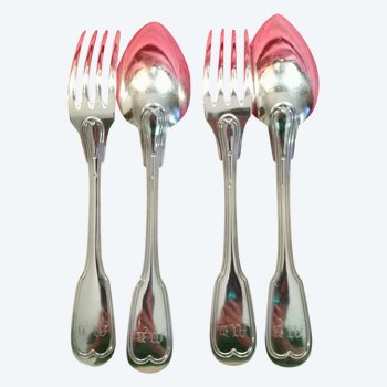 Nice set of two Napoleon III period solid silver tableware