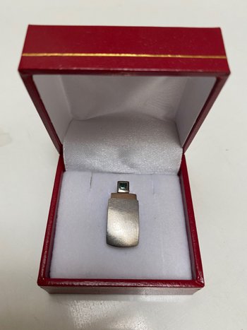 PENDENTIF ARGENT MASSIF OR TOURMALINE 