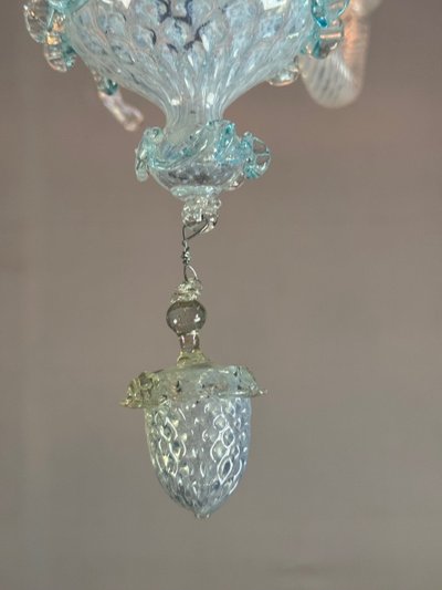 Lustre Vénitien En Verre De Murano En Camaïeu De Bleu, Vers 1950