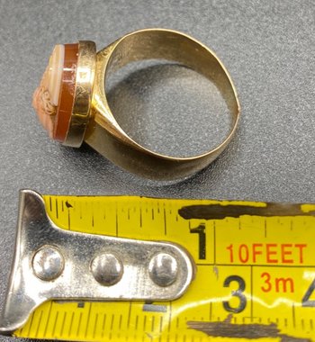 CHEVALIÈRE OR & CAMÉE AGATE 