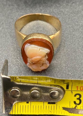 CHEVALIÈRE OR & CAMÉE AGATE 
