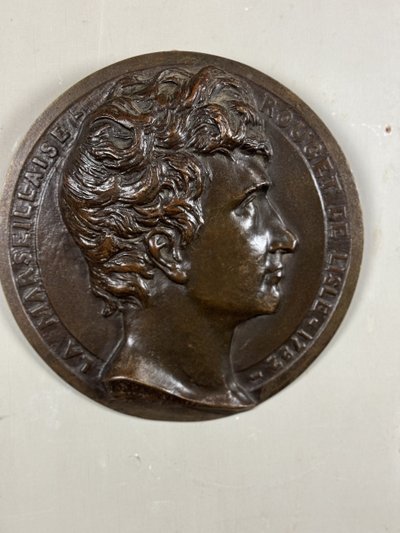 Paire De Médaillons En Bronze, Rouget De Lille Et J.j Rousseau