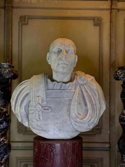 Buste De L’empereur Galba, Marbre Blanc De Carrare, XVIIIème Siècle