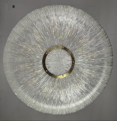 Important glass and brass chandelier, Venini circa 1960, one pair available