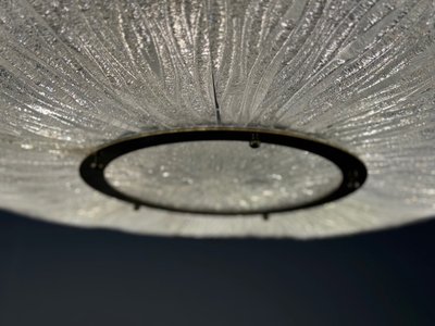 Important glass and brass chandelier, Venini circa 1960, one pair available