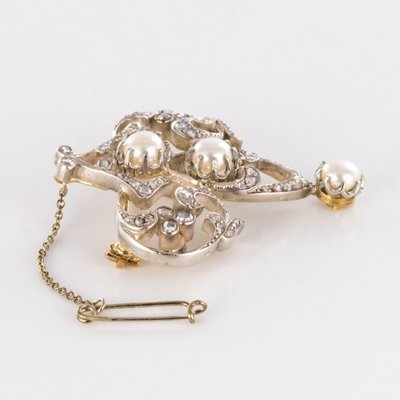 Antike Brosche Perlen Und Diamanten