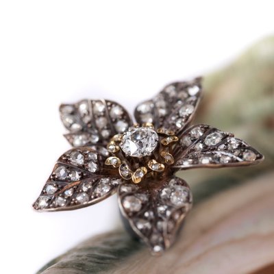 Pendentif Ancien Fleur Diamants