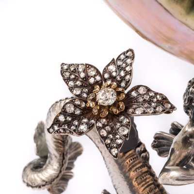 Pendentif Ancien Fleur Diamants