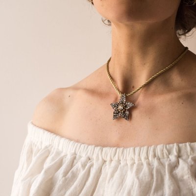 Pendentif Ancien Fleur Diamants