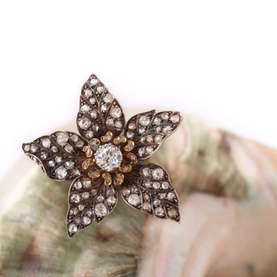 Pendentif Ancien Fleur Diamants