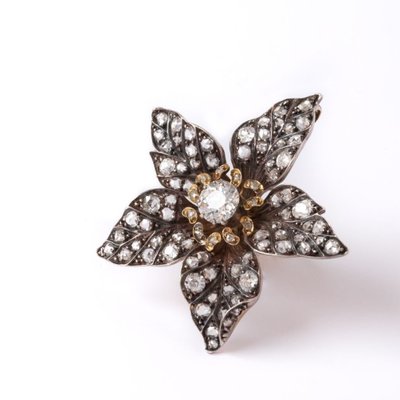 Pendentif Ancien Fleur Diamants