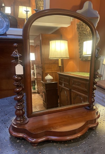 Small 19th Century Mahogany Psyche Mirror