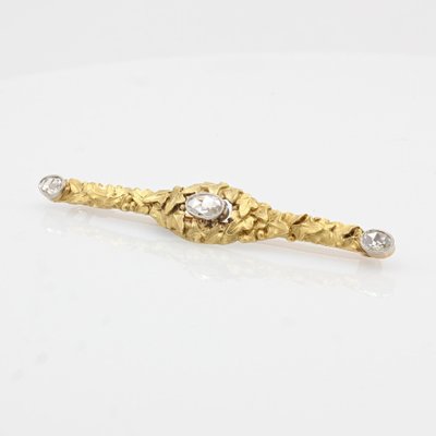 Antike Brosche 3 Diamanten