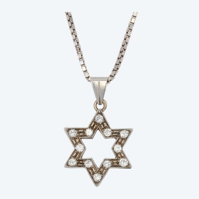 Diamond Star Pendant Old And His String