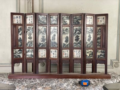 Chinese Screen Genre Scene on Alabaster
