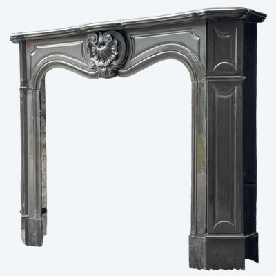 Kamin im Stil Ludwigs XV. aus schwarzem belgischem Marmor, um 1880
